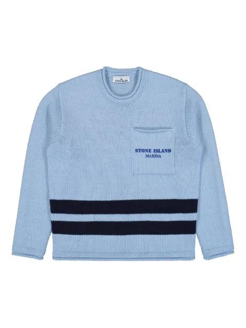 crew-neck stripe-detail sweater by STONE ISLAND
