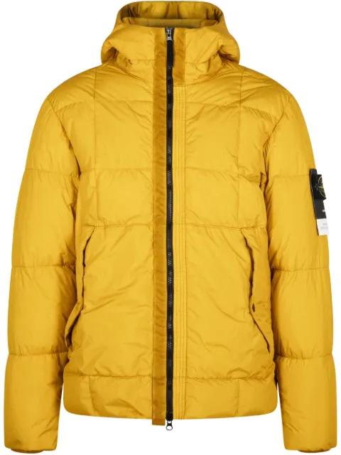 crinkled "Mustard" padded jacket by STONE ISLAND