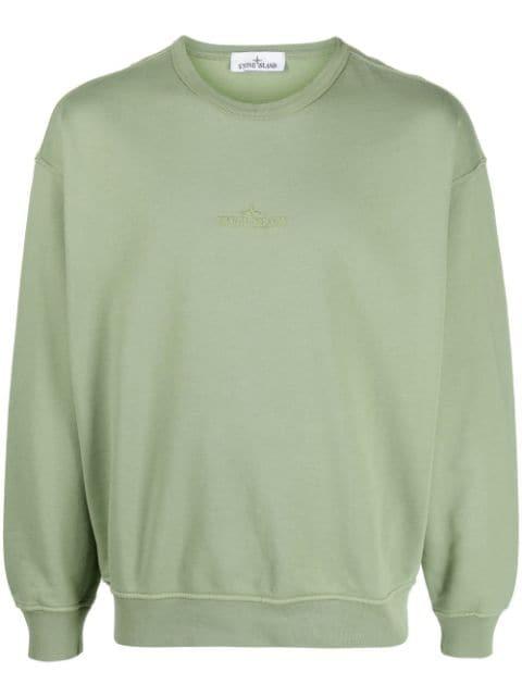 embroidered-logo cotton sweatshirt by STONE ISLAND