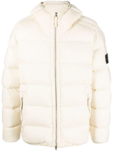 feather down hoodied coat by STONE ISLAND