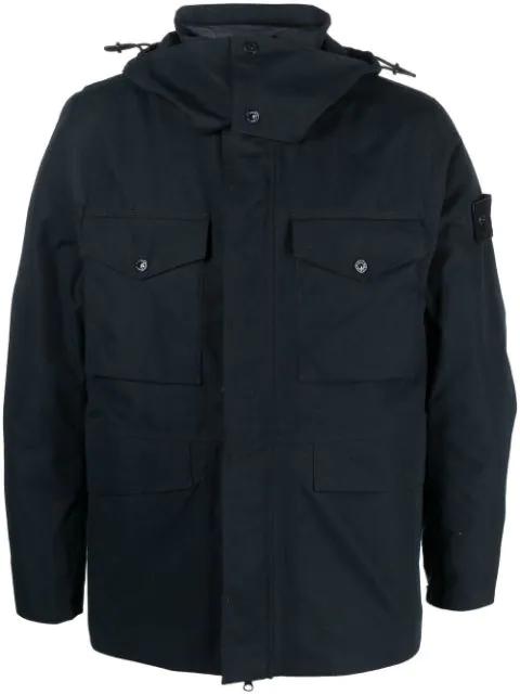 feather-down hoodied jacket by STONE ISLAND