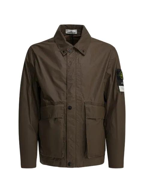 flap-pocket waxed shirt jacket by STONE ISLAND