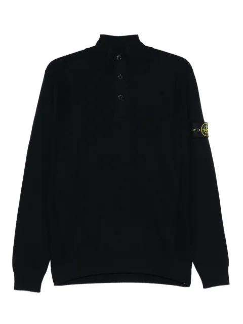 high-neck button sweater by STONE ISLAND