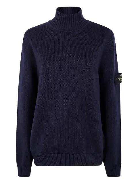 high-neck logo-patch sweater by STONE ISLAND