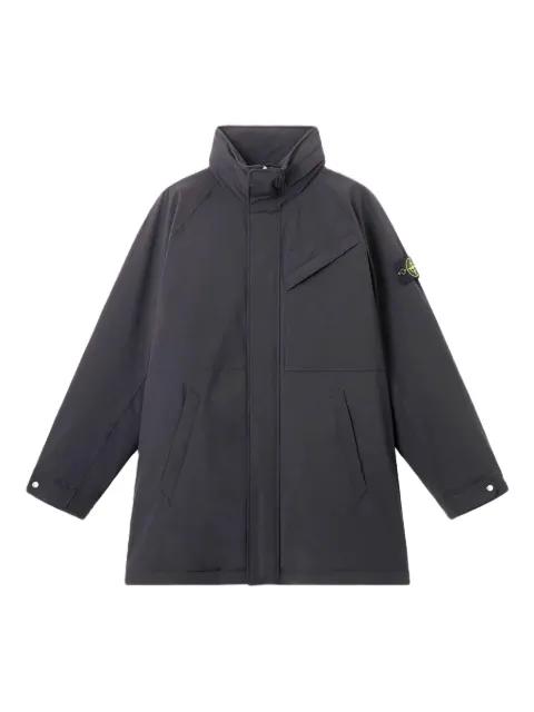 high-neck patch-pocket coat by STONE ISLAND