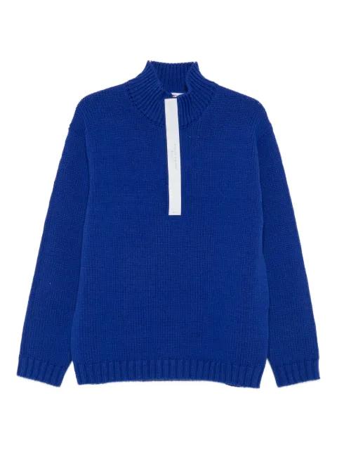 high-neck zip-front sweater by STONE ISLAND
