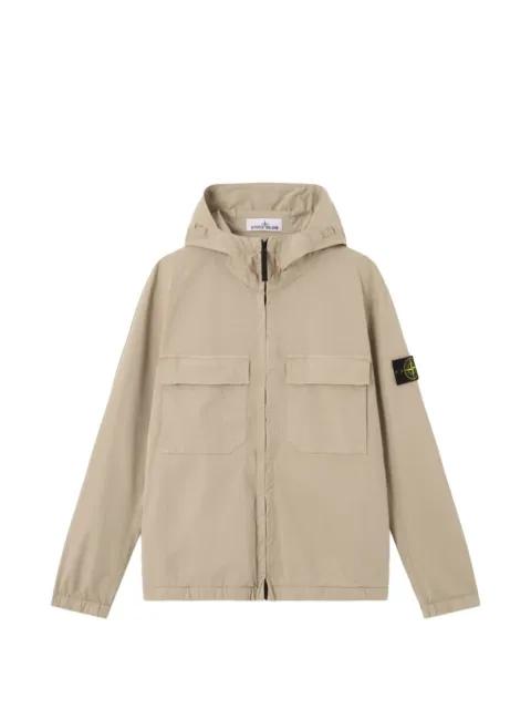 hoodied chest-pocket jacket by STONE ISLAND