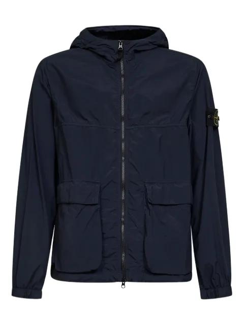 hoodied flap-pocket jacket by STONE ISLAND