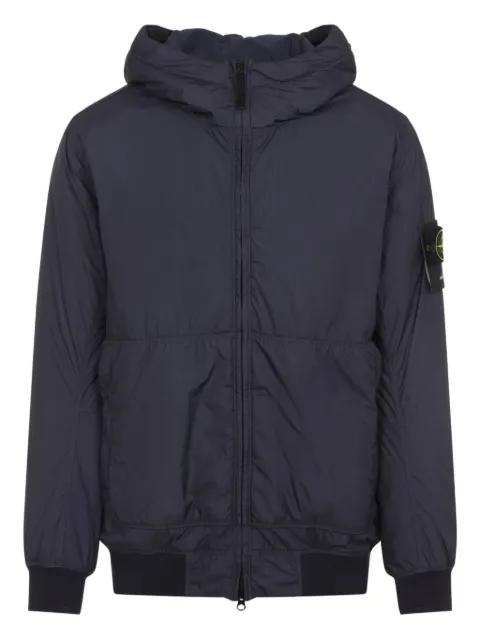hoodied panelled coat by STONE ISLAND