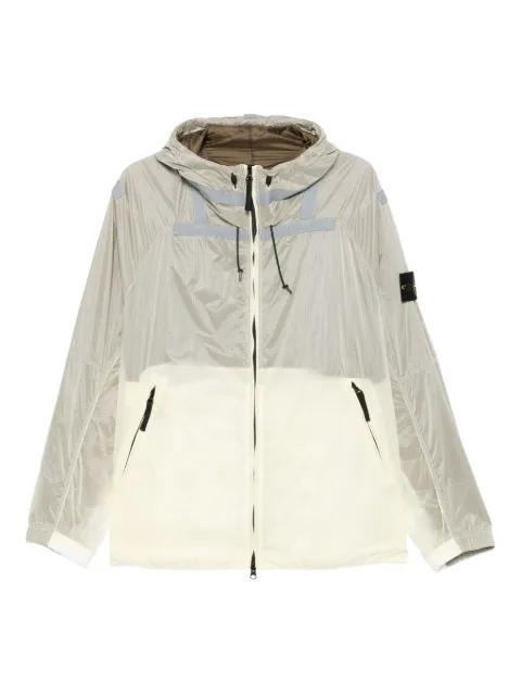 hoodied panelled jacket by STONE ISLAND