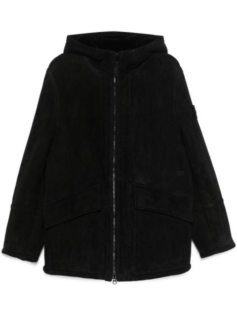 hoodied suede jacket by STONE ISLAND