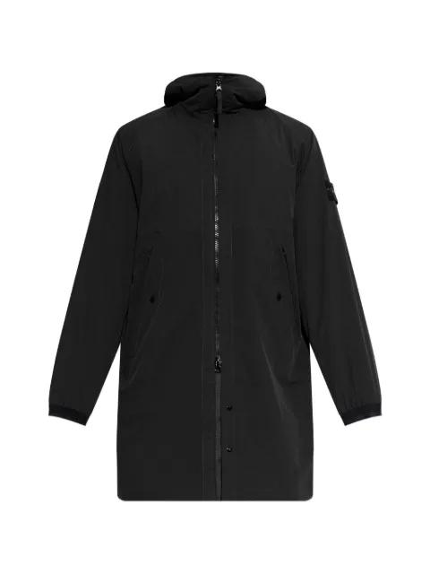 hoodied zip-fastening coat by STONE ISLAND