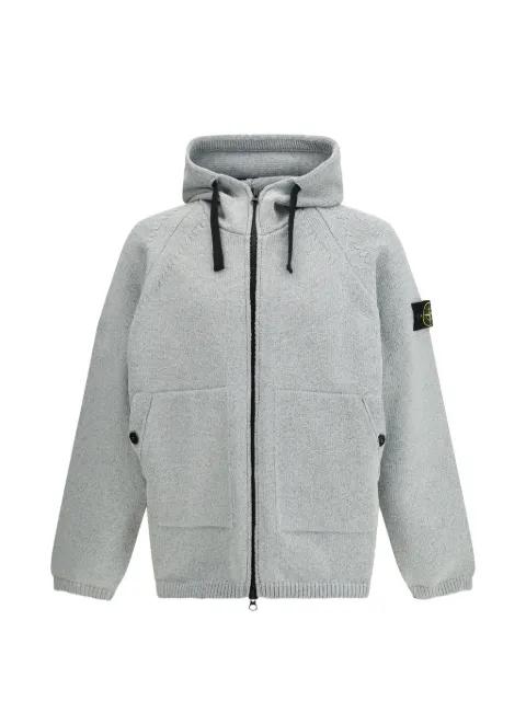 hoodied zip sweater by STONE ISLAND