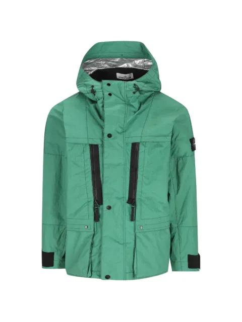 logo-badge hoodied jacket by STONE ISLAND