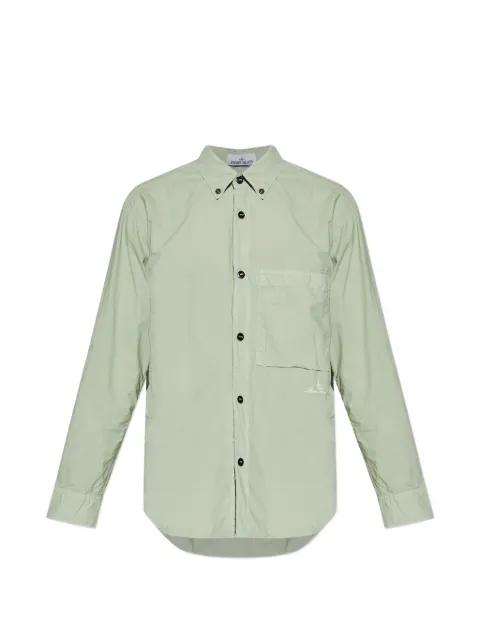 logo-embroidered button-down shirt by STONE ISLAND