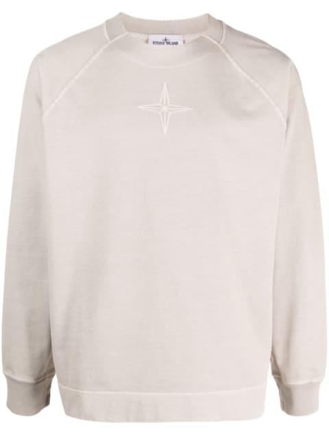 logo-embroidered cotton sweatshirt by STONE ISLAND