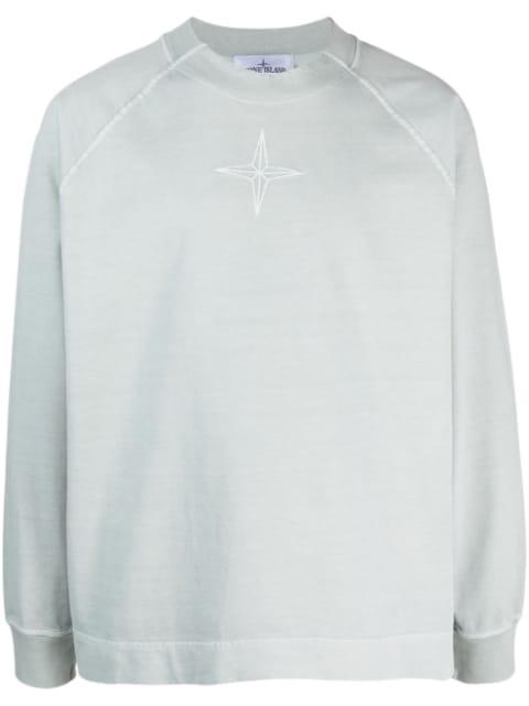logo-embroidered cotton sweatshirt by STONE ISLAND