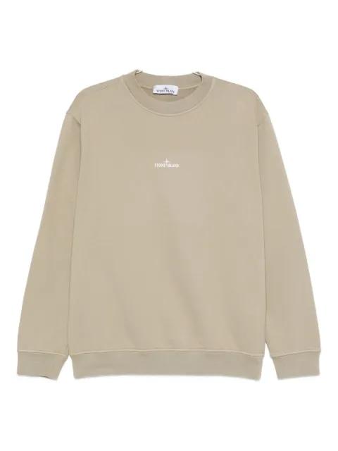 logo-embroidered crew neck sweatshirt by STONE ISLAND
