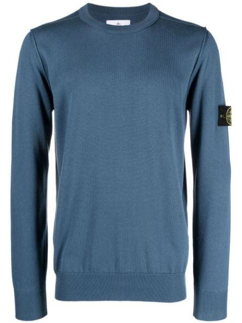 logo-patch crew neck sweatshirt by STONE ISLAND