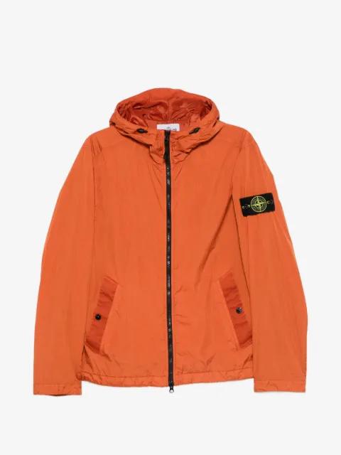 logo-patch hoodied jacket by STONE ISLAND