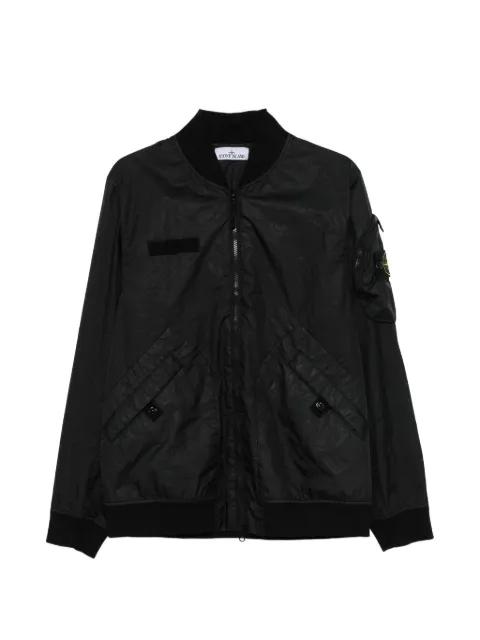 logo-patch hoodied jacket by STONE ISLAND