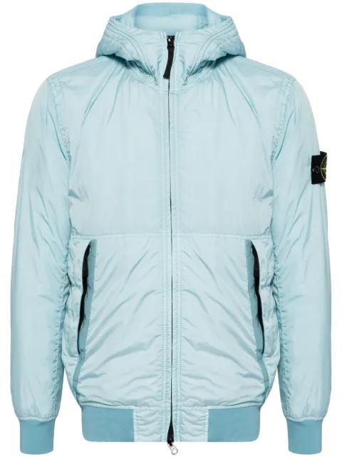 logo-patch hoodied jacket by STONE ISLAND