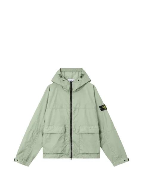 logo-patch hoodied parka by STONE ISLAND