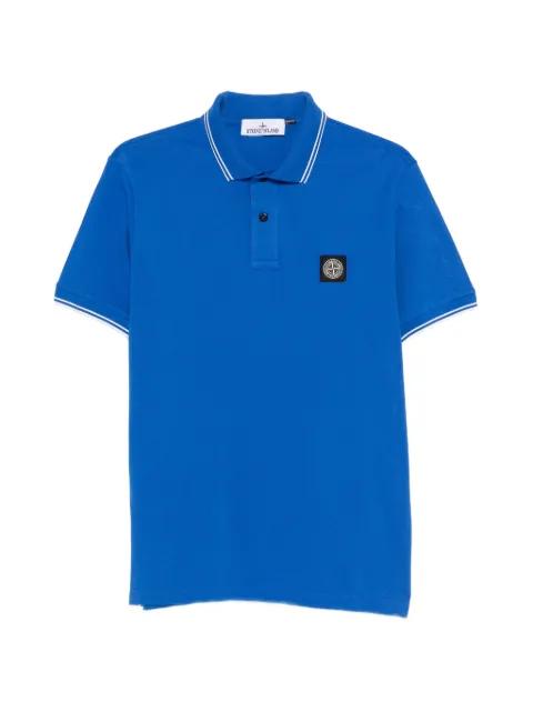 logo-patch piped polo shirt by STONE ISLAND