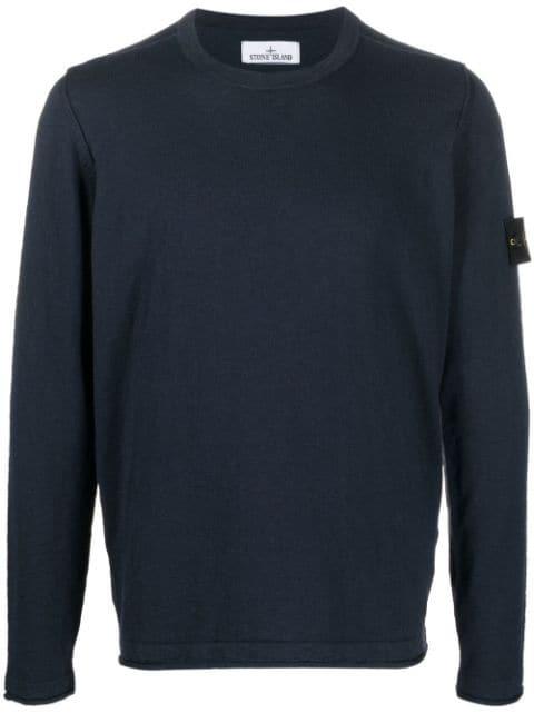 logo-patch sleeve jumper by STONE ISLAND