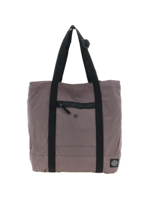 logo-patch zip-fastening tote bag by STONE ISLAND