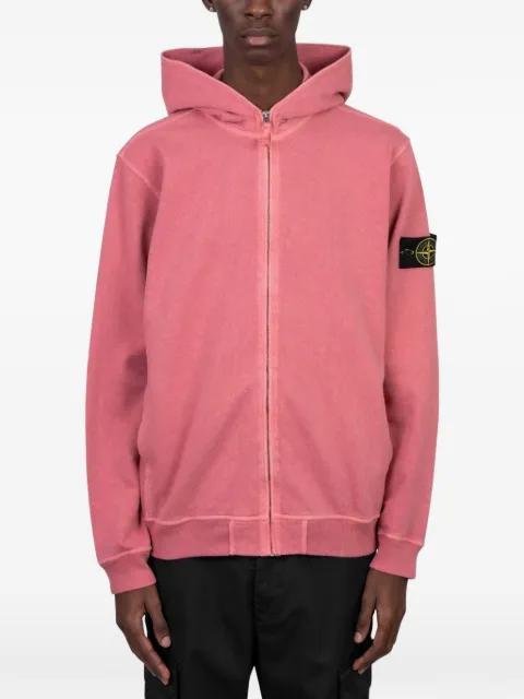 logo-patch zip-up hoodie by STONE ISLAND