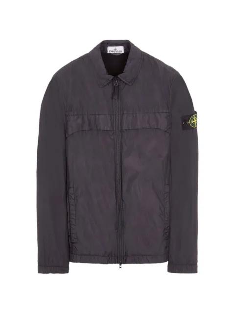 logo-patch zip-up overshirt by STONE ISLAND