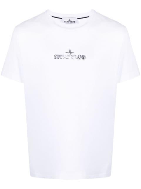 logo-print cotton T-shirt by STONE ISLAND