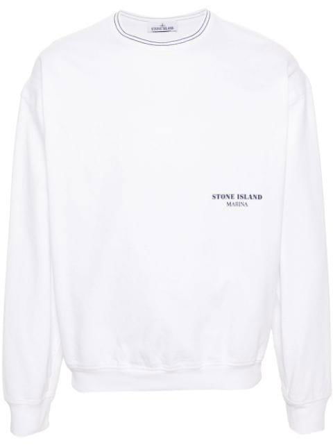 logo-print cotton sweatshirt by STONE ISLAND