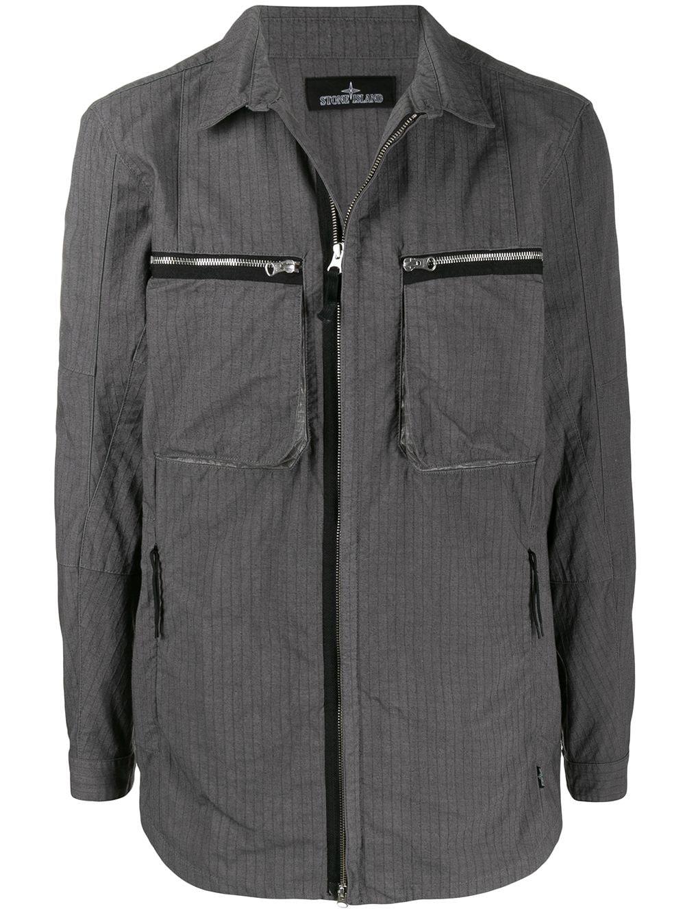 long sleeve zipped pocket jacket by STONE ISLAND