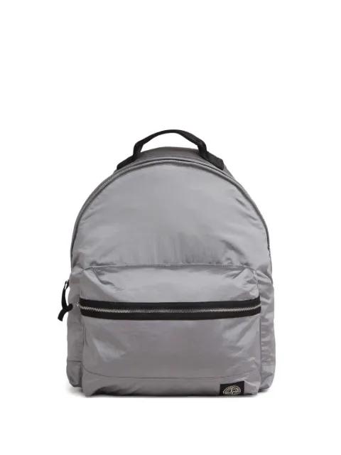 metallic zip-fastening backpack by STONE ISLAND