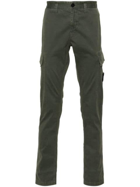 organic cotton twill trousers by STONE ISLAND