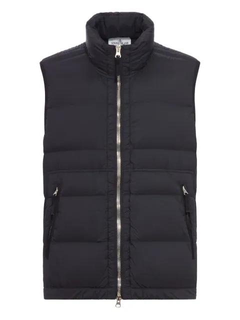 padded zip-front vest by STONE ISLAND