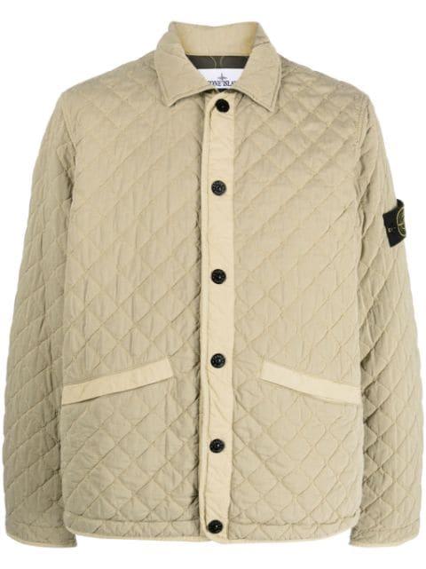 quilted press-stud fastening bomber jacket by STONE ISLAND