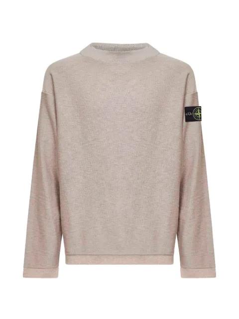 ribbed crew-neck long-sleeve sweater by STONE ISLAND