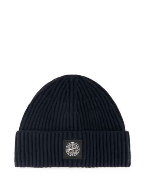 ribbed-knit beanie hat by STONE ISLAND