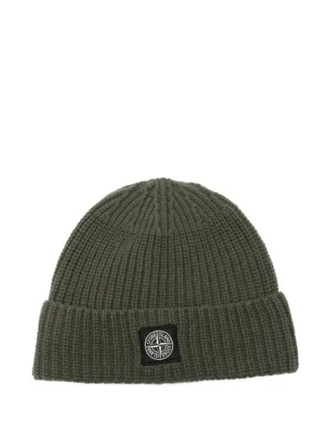 ribbed-knit logo-patch beanie by STONE ISLAND