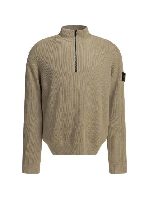 ribbed-knit quarter-zip sweatshirt by STONE ISLAND
