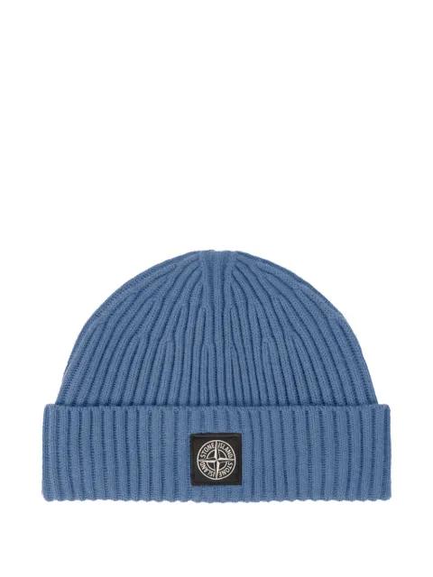 ribbed logo-patch beanie hat by STONE ISLAND