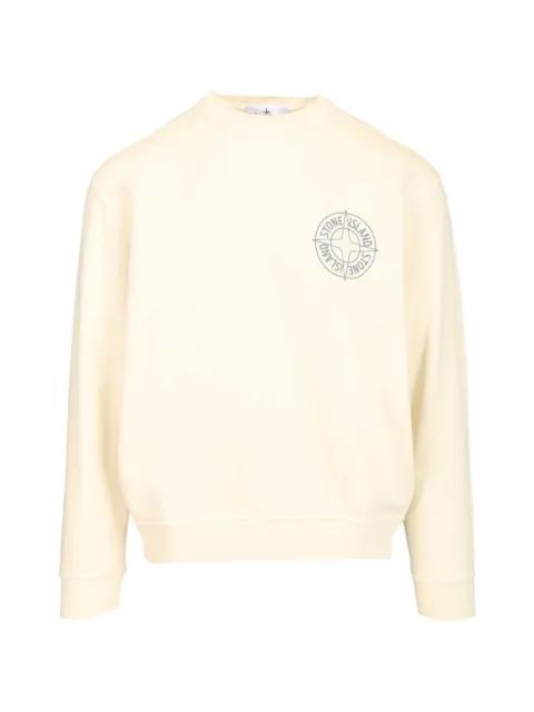 ribbed logo print sweatshirt by STONE ISLAND