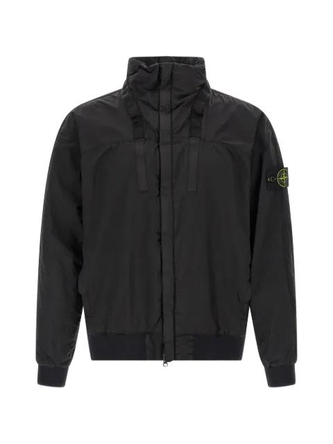 ribbed metallic nylon bomber jacket by STONE ISLAND
