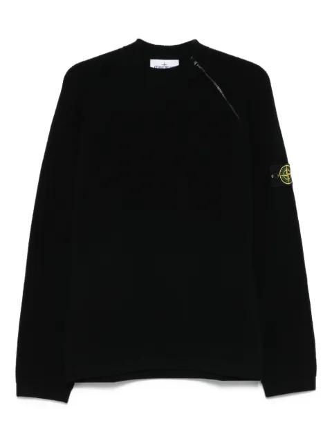 side-zip logo-patch jumper by STONE ISLAND