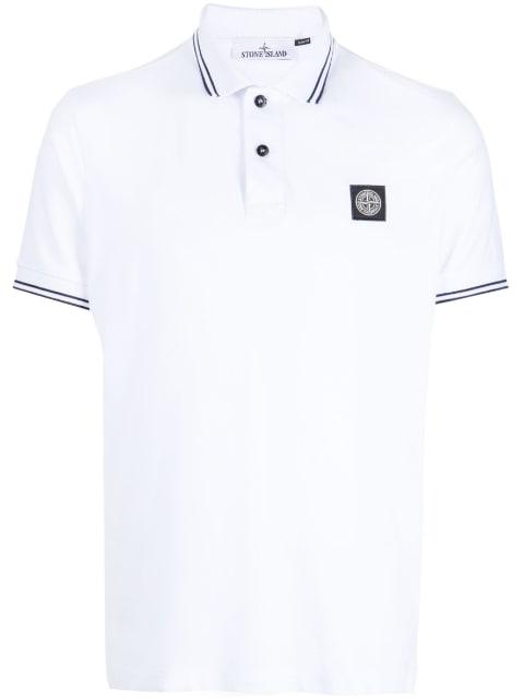 stripe-trim piqué polo shirt by STONE ISLAND