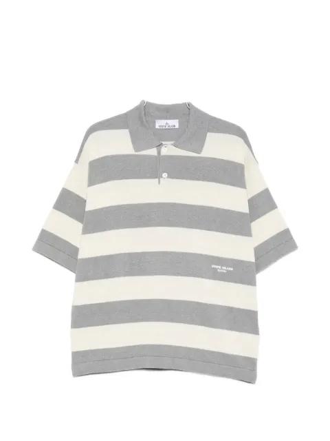 striped knit polo shirt by STONE ISLAND