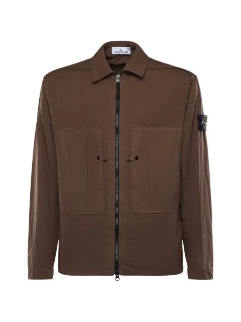 zip-fastening flap-pocket shirt jacket by STONE ISLAND